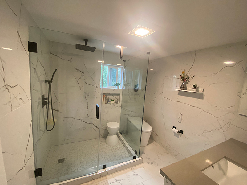 OneTa Design shower in powder batroom